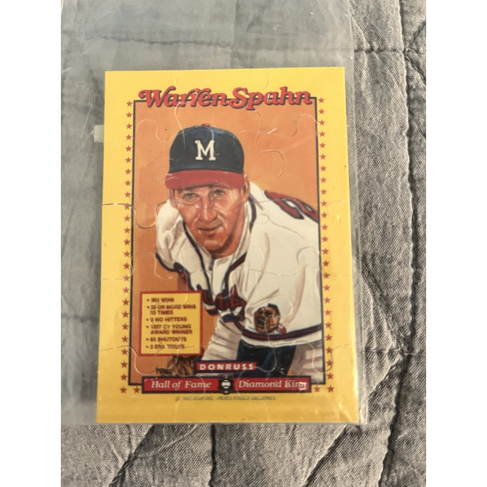 Warren Spahn 1989 Donruss Puzzle Milwaukee Braves Card